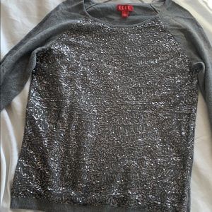 Silver sequin top